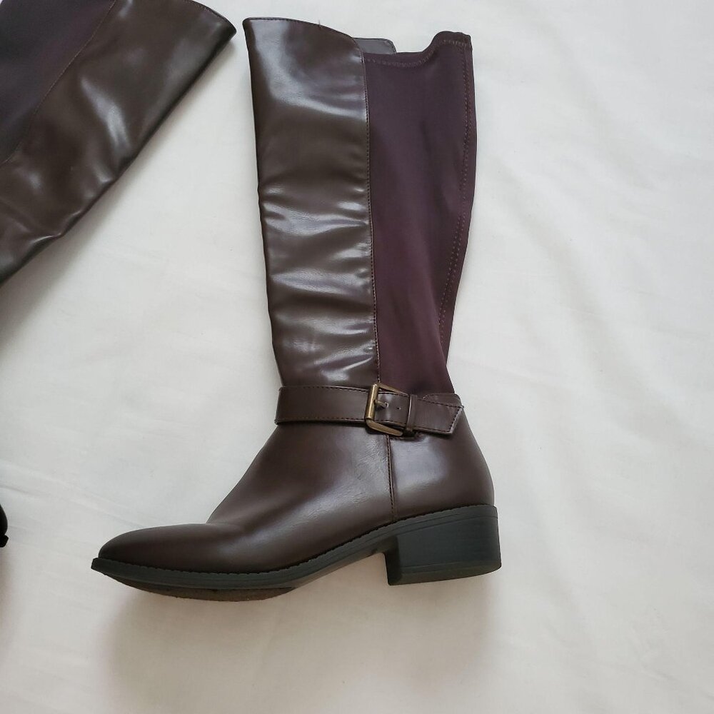 Rampage Women's Ram-Ivey Tall Riding Faux Leather Boots Dark Brown Size 6.5M - Picture 6 of 9